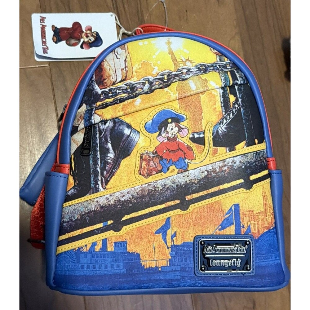 Loungefly Disney An American Tail Mini Backpack Blue Red Yellow